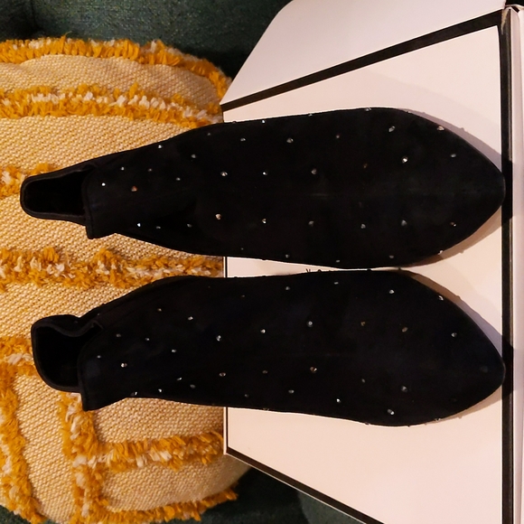 Gorgeous Black Embellished Suede Boots - Picture 2 of 5